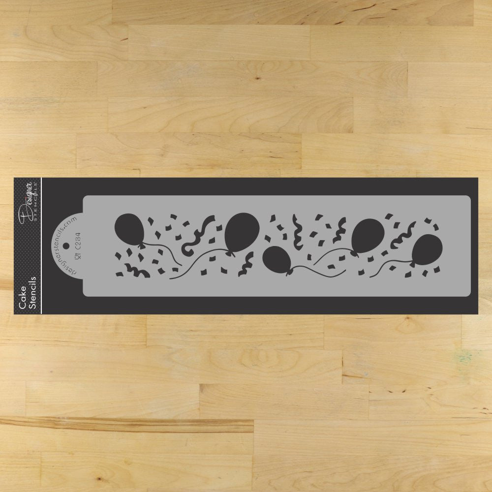 Balloon Cake Stencil Side by Designer Stencils