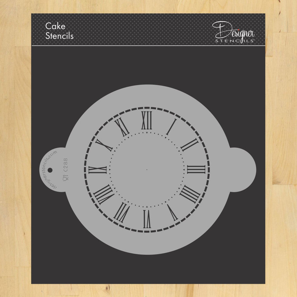 Clock Cake Stencil Top by Designer Stencils 6.5 inch