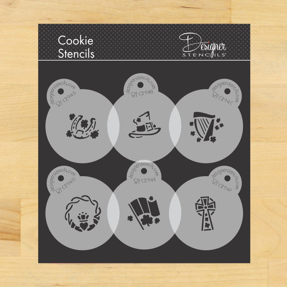 St. Patrick's Day Round Cookie Stencil Set by Designer Stencils