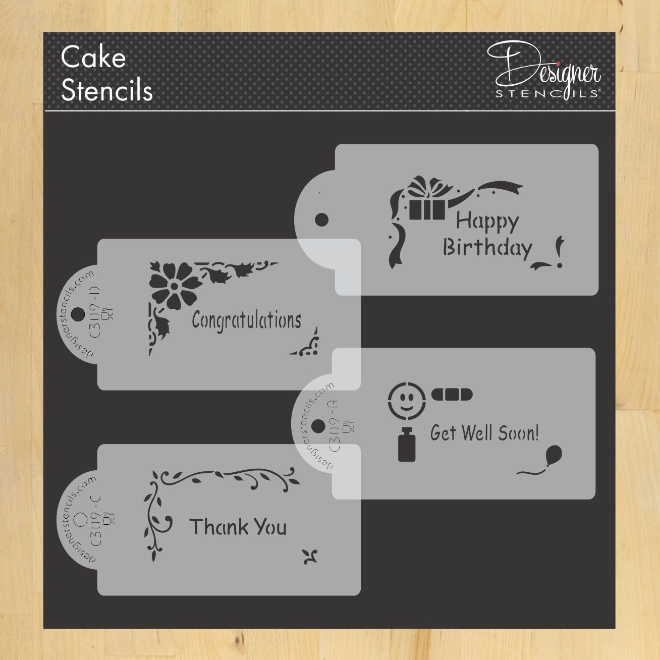 Celebration Corners Cake Side Stencil Set by Designer Stencils