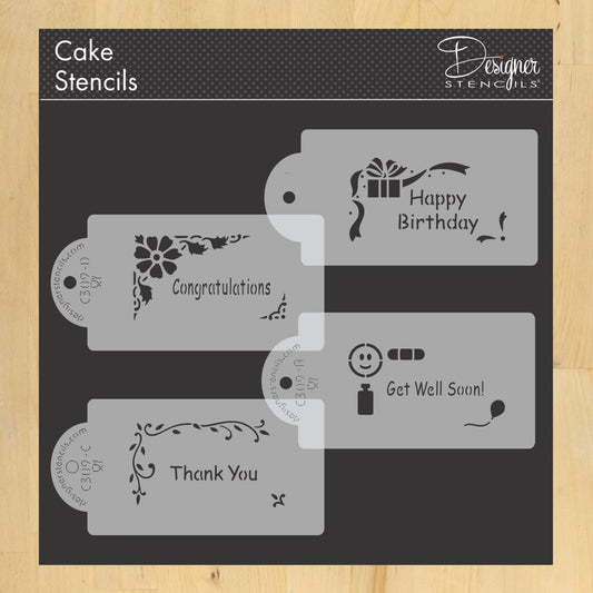 Celebration Corners Cake Side Stencil Set by Designer Stencils