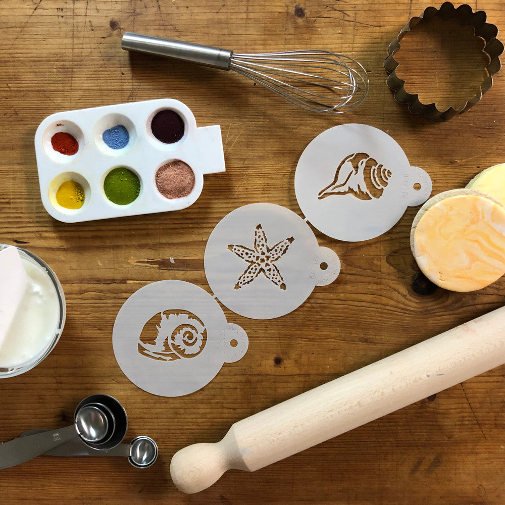 Shells Round Cookie Stencil Set by Designer Stencils