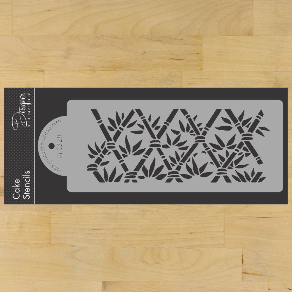 Bamboo Lattice Cake Stencil Side by Designer Stencils