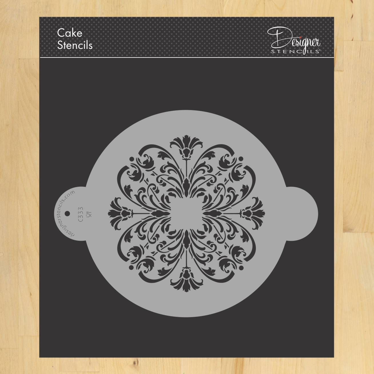 7 Inch Turn of the Century Medallion Cake Stencil Top by Designer Stencils
