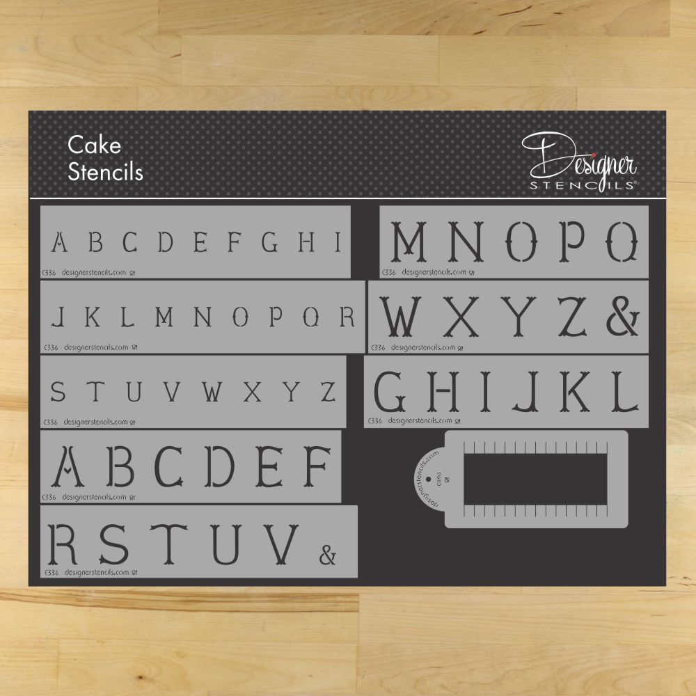 Basic Monogram Cake Stencil Set by Designer Stencils