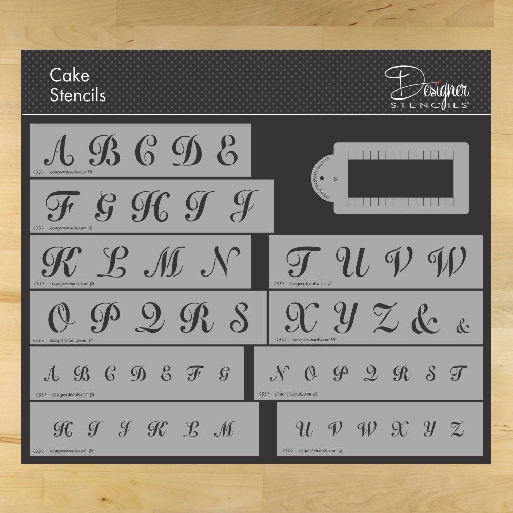 Script Monogram Cake Stencil Set by Designer Stencils