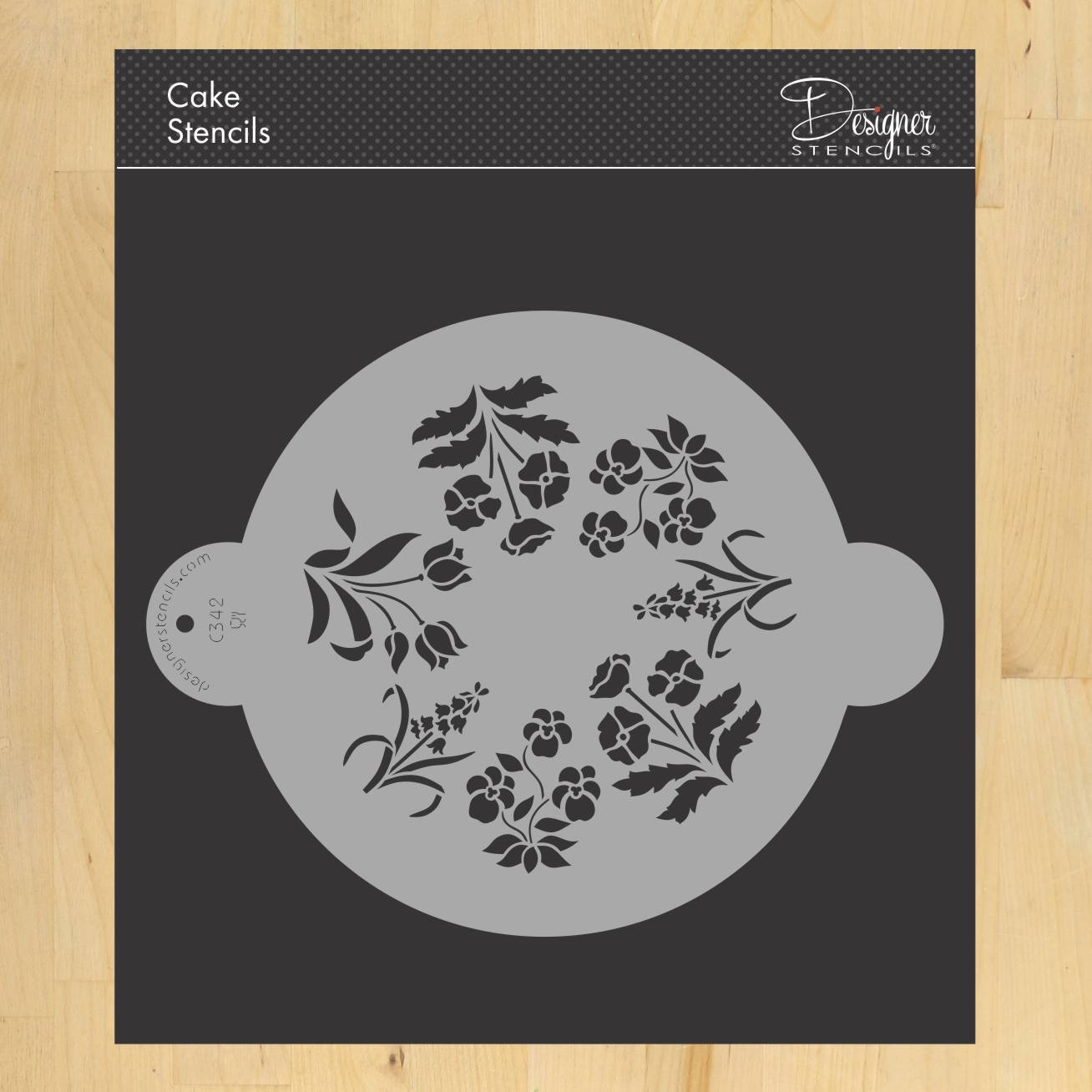 7 Inch Spring Garden Cake Stencil Top by Designer Stencils