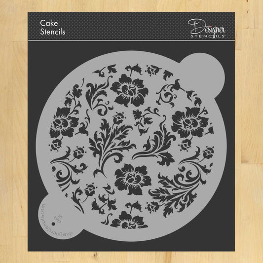 Chic Rose Cake and Pie Stencil Top by Designer Stencils