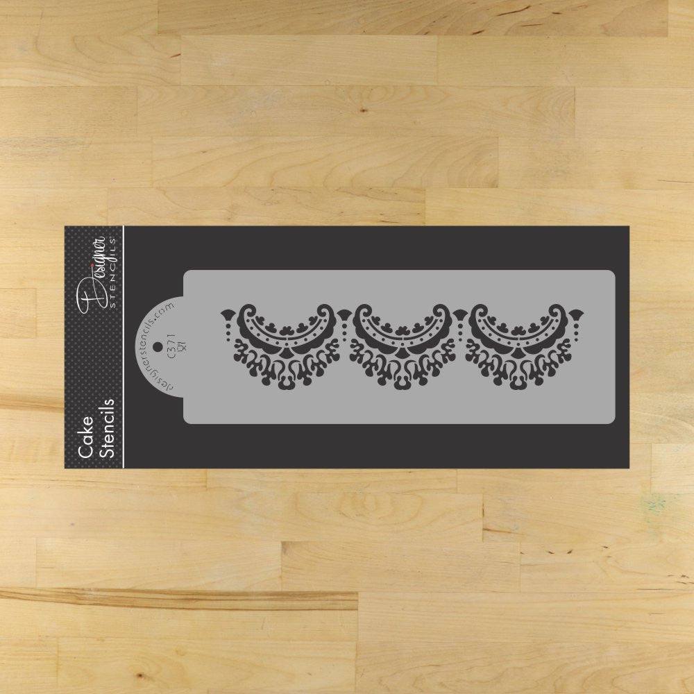 Alencon Lace Cake Stencil Set by Designer Stencils Tier 1