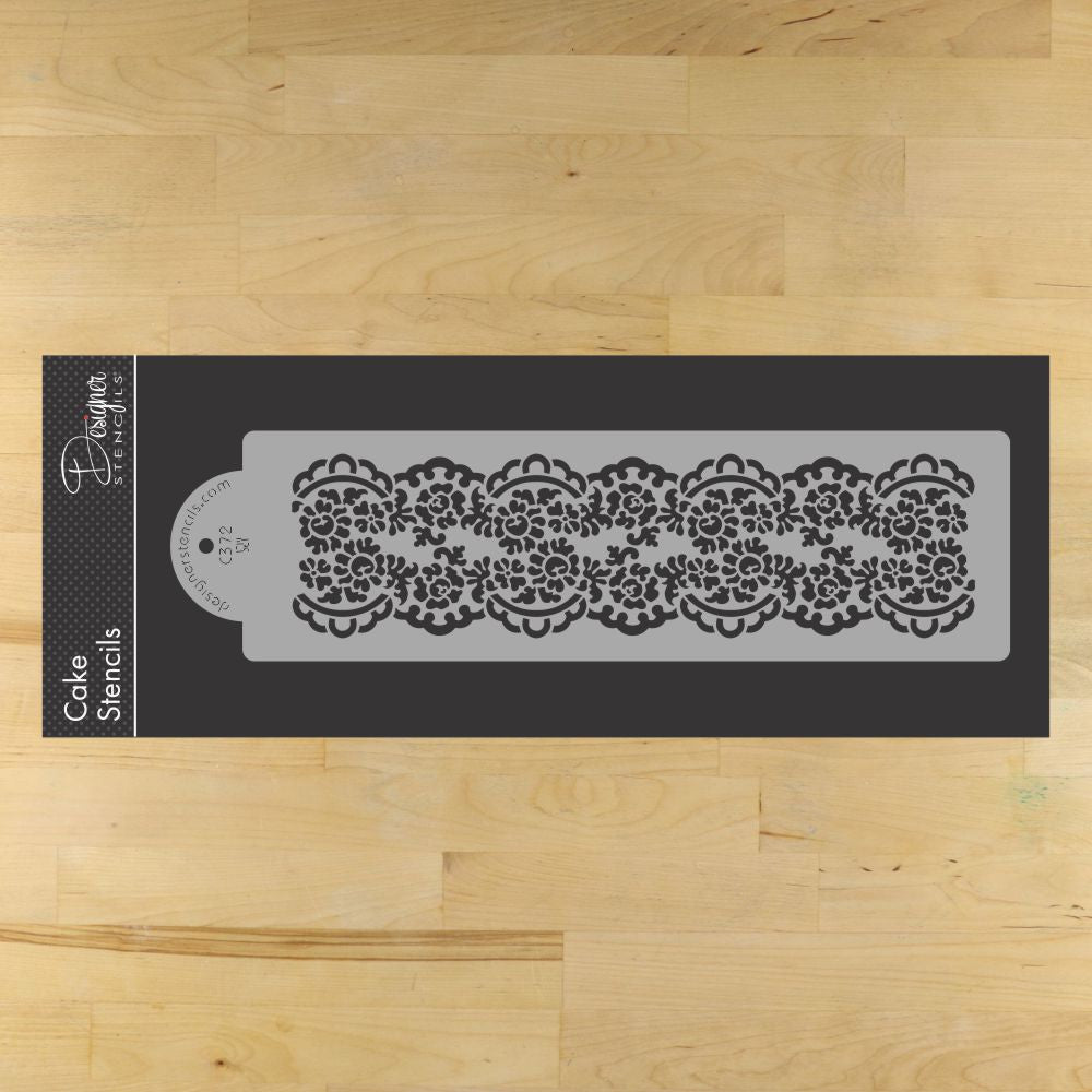 Alencon Lace Cake Stencil Set by Designer Stencils Tier 2