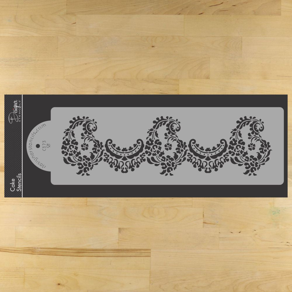 Alencon Lace Cake Stencil Set by Designer Stencils Tier 3