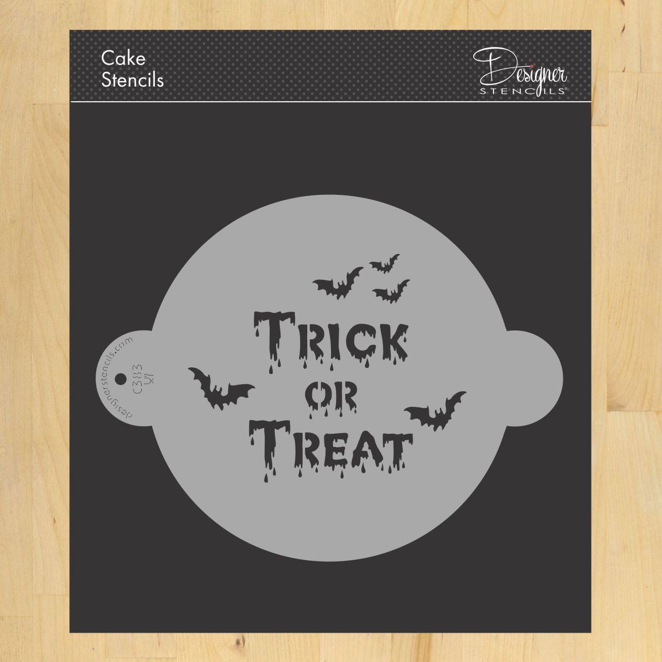 Halloween Trick or Treat Cake Stencil Top by Designer Stencils