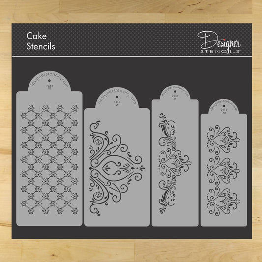Princess Lace Cake Side Stencil by Designer Stencils Complete Set