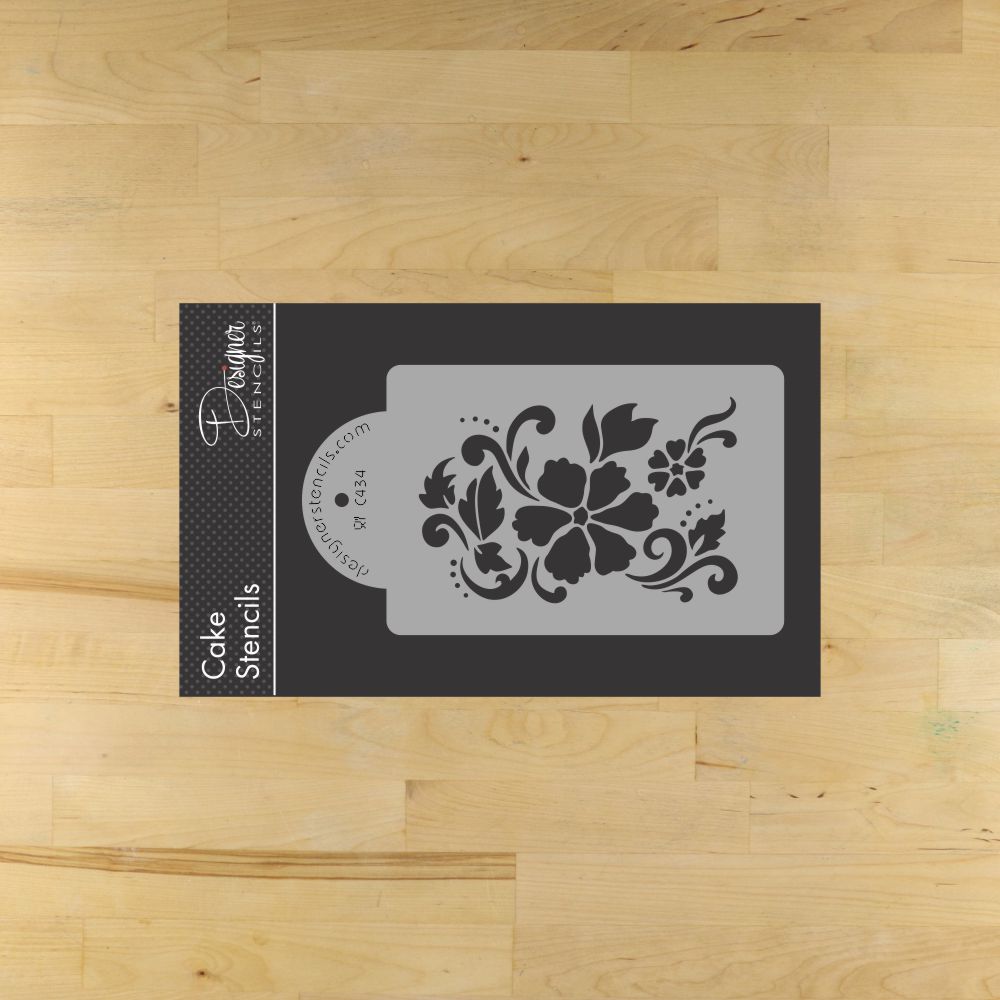 Floral Explosion Cake Side Stencil Sets by Designer Stencils