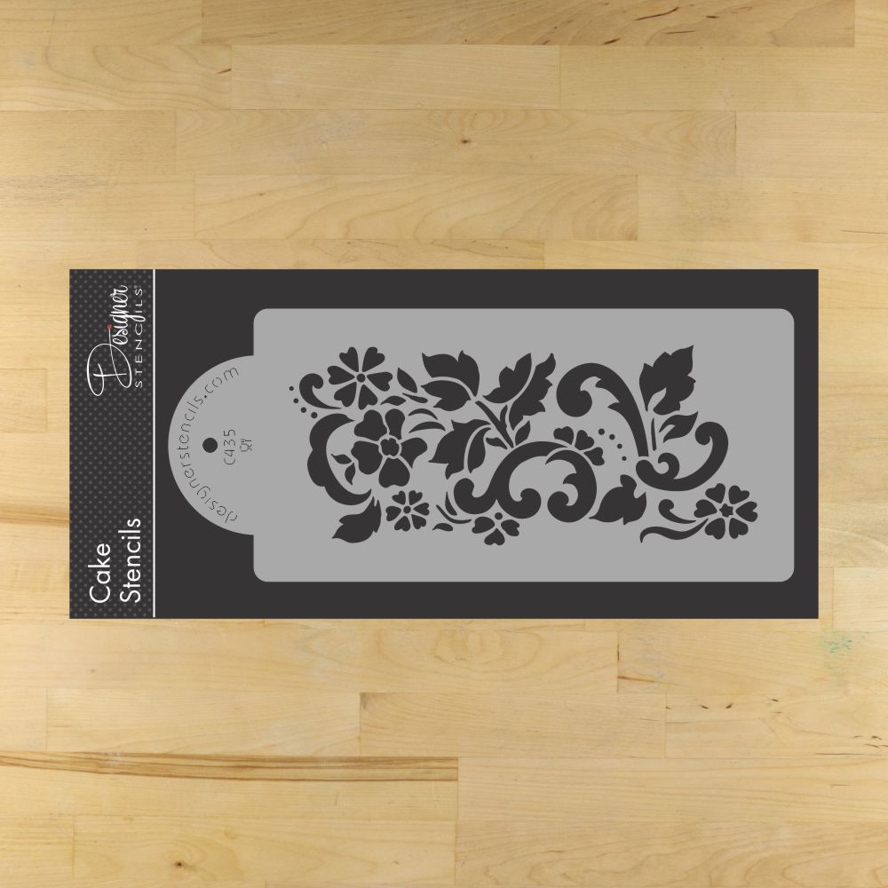 Floral Explosion Cake Side Stencil Sets by Designer Stencils