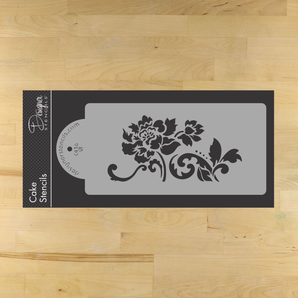Floral Explosion Cake Side Stencil Sets by Designer Stencils