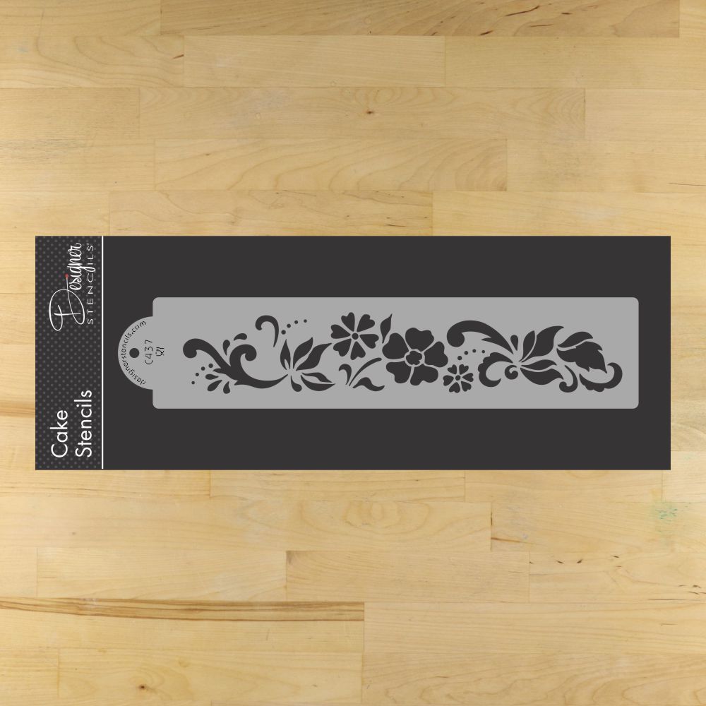 Floral Explosion Cake Side Stencil Sets by Designer Stencils