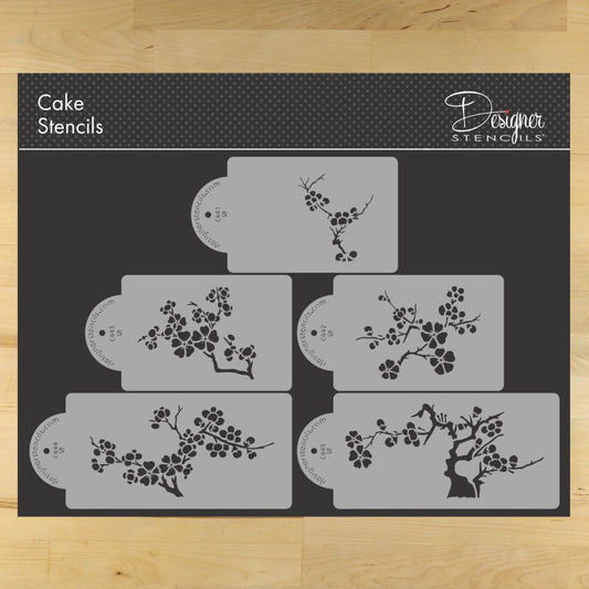 Blooming Cherry Tree Cake Stencil Sets by Designer Stencils Full Set