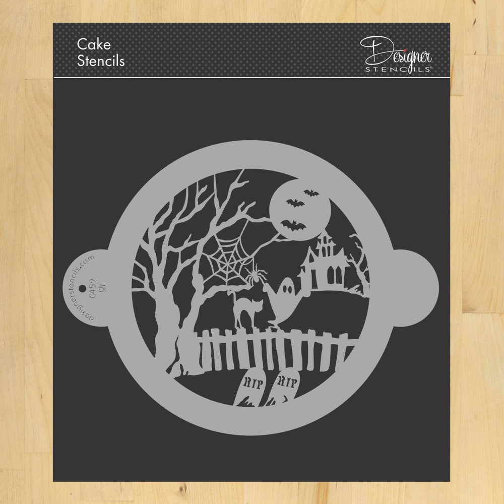 Halloween Fright Cake Stencil Top by Designer Stencils