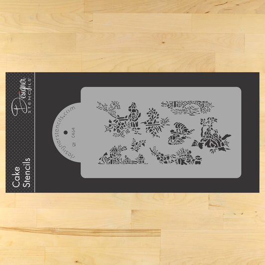4 Inch French Toile Cake Stencil Side by Designer Stencils