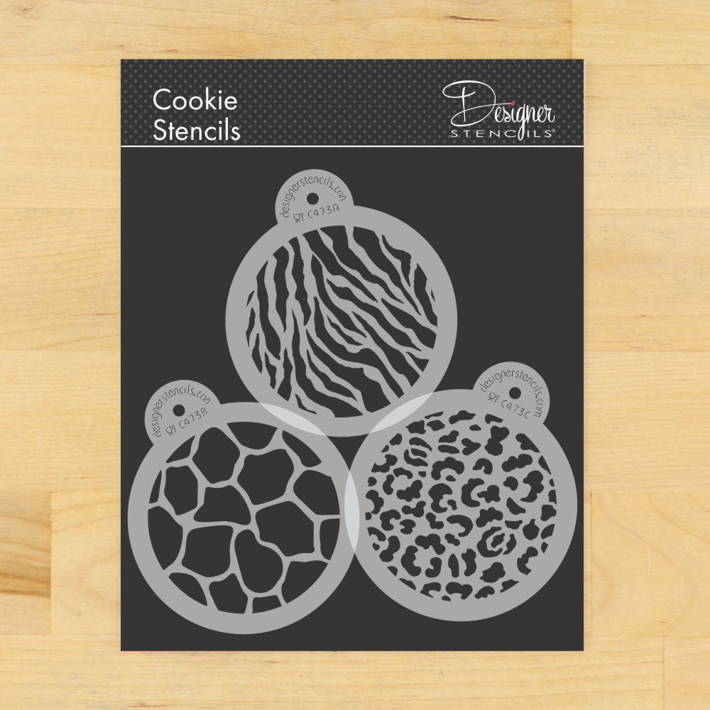 Animal Skins Round Cookie Stencil Set by Designer Stencils