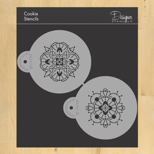 Victorian Crochet Cake or Cookie Stencil Set by Designer Stencils