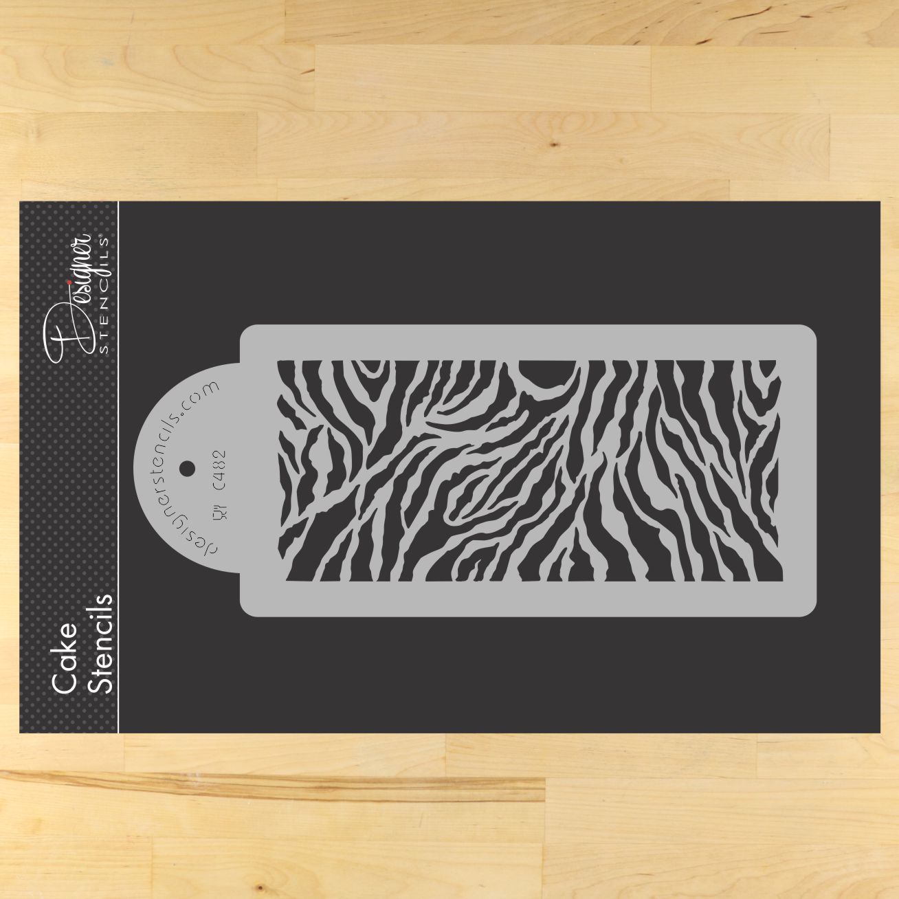 Zebra Skin Cake Stencil Sides by Designer Stencils 4"