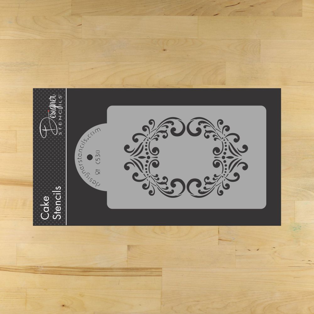 Fleur de Lis Cake Stencil Sets by Designer Stencils top tier