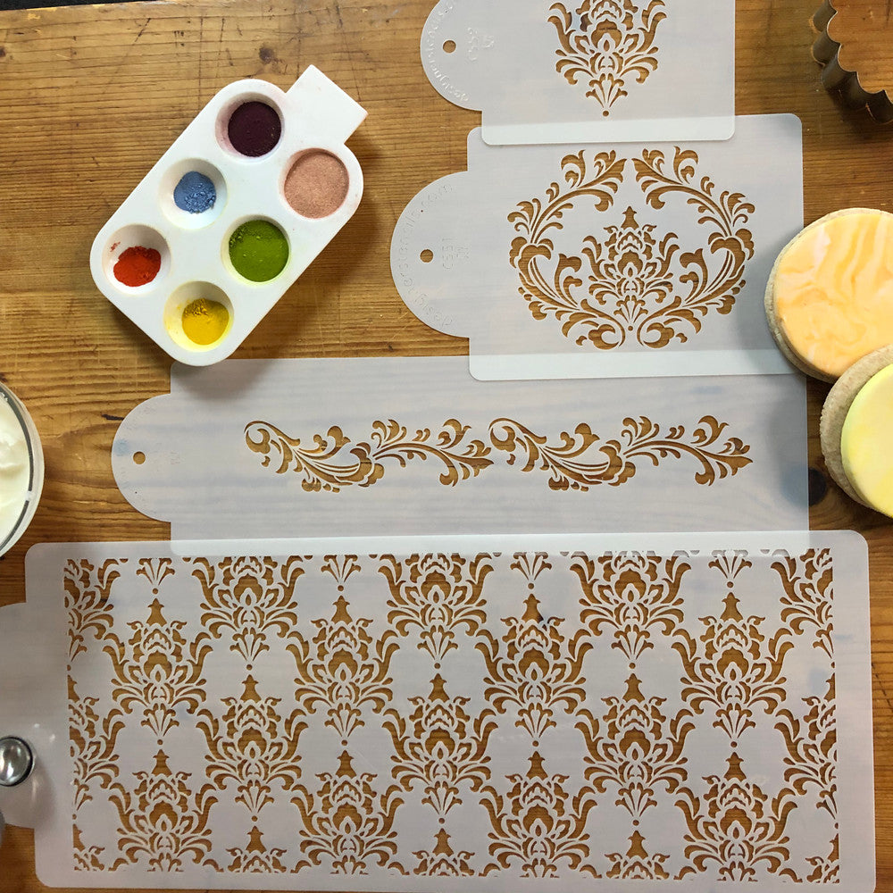 Filigree Damask Cake Stencils by Designer Stencils