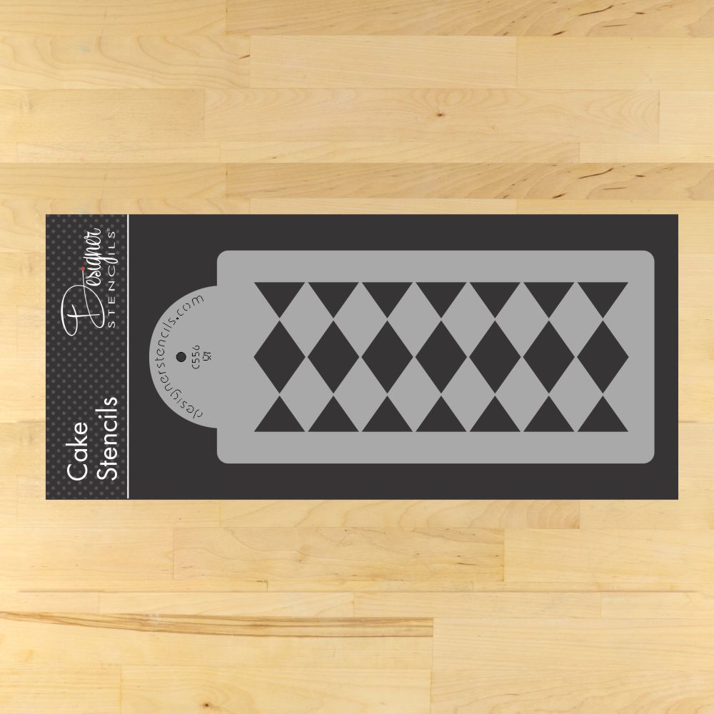 Harlequin Cookie Stencil Side by Designer Stencils large diamonds