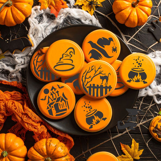 Witchy Halloween Round Cookie Stencil Sets by Designer Stencils