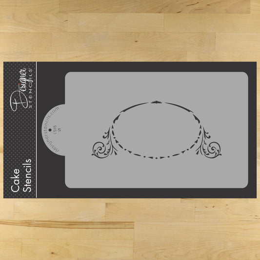 Monogram Oval Cake Stencil by Designer Stencils 10 Inch Wide