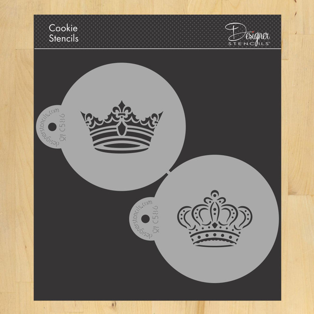 Royal Crowns Round Cookie Stencil Set by Designer Stencils