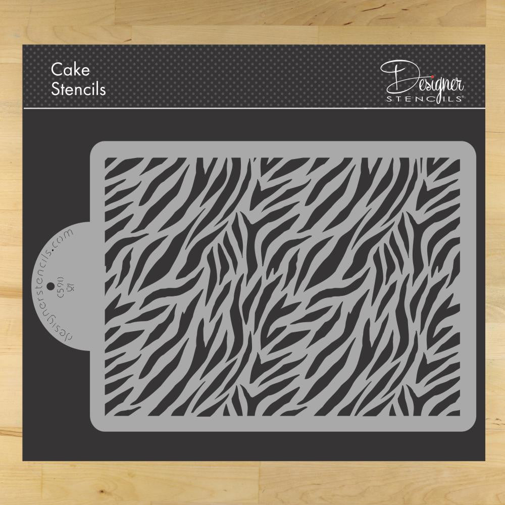 Quarter Sheet Zebra Print Cake Stencil by Designer Stencils