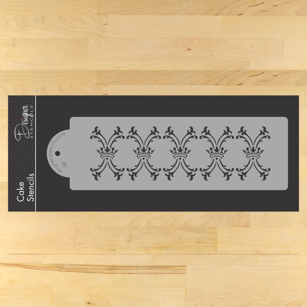Design 2 of the Royal Damask Cake Stencil Sets by Designer Stencils