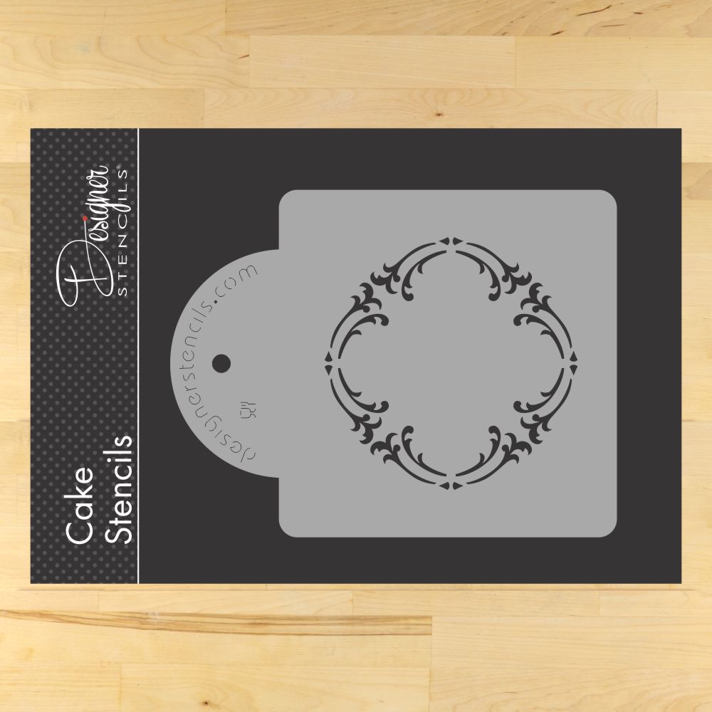 Design 1 of the Royal Damask Cake Stencil Sets by Designer Stencils