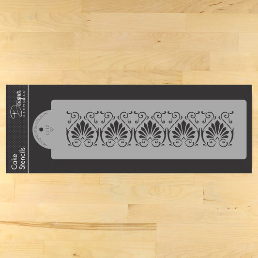 Athens Fleur de Lis Cake Side Stencil by Designer Stencils