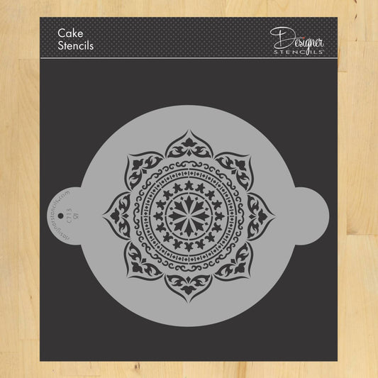 Moroccan Medallion Cake Stencil Top by Designer Stencils