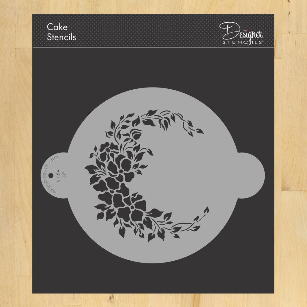 Wild Rose Spray Cake Stencil Top by Designer Stencils