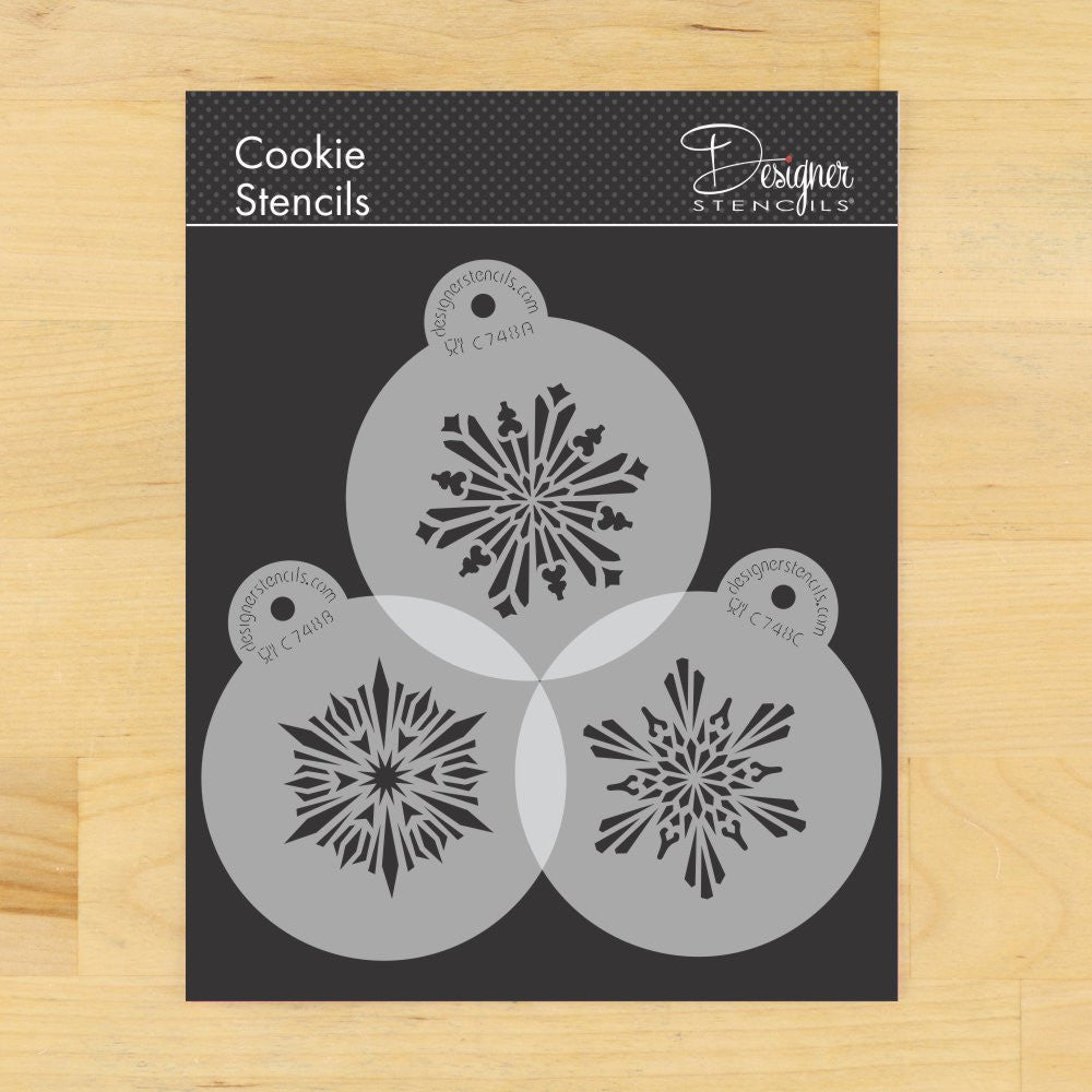 Crystal Snowflakes 2 Cupcake and Cookie Stencil Set by Designer Stencils