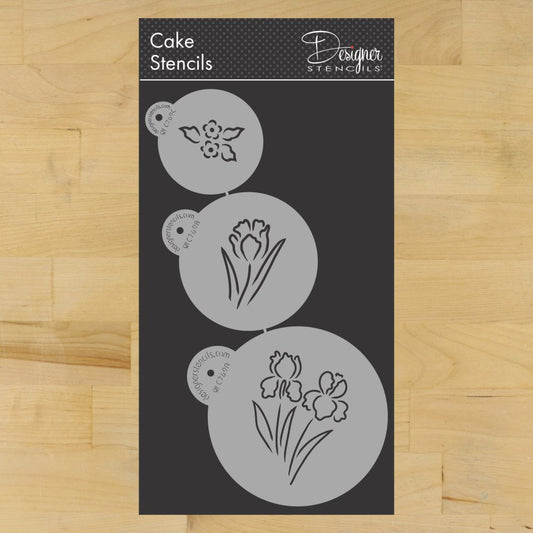 Brush Stroke Spring Flowers Cake Stencil Set by Designer Stencils