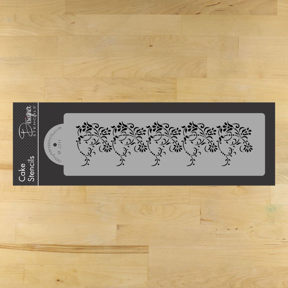 Vintage Lace Cake Side Stencil by Designer Stencils Medium Side