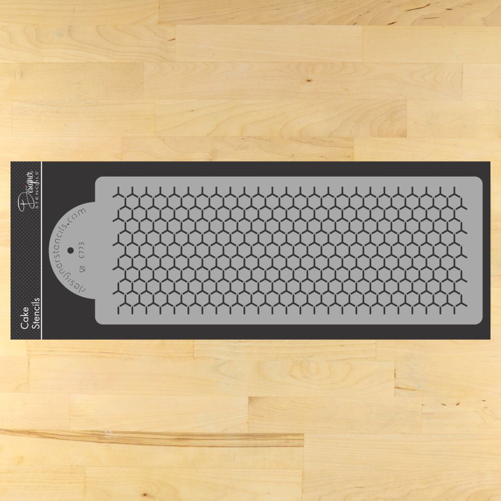 Honeycomb Cake Stencil Side by Designer Stencils