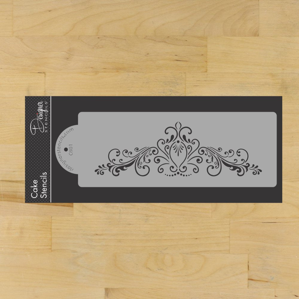 Small Princess Lace Cake Stencil Side by Designer Stencils