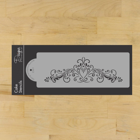 Small Princess Lace Cake Stencil Side by Designer Stencils