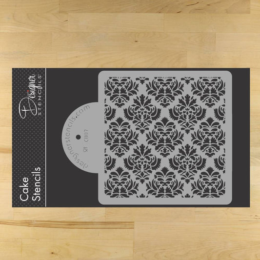 Damask Miniprint Cake or Cookie Stencil by Designer Stencils