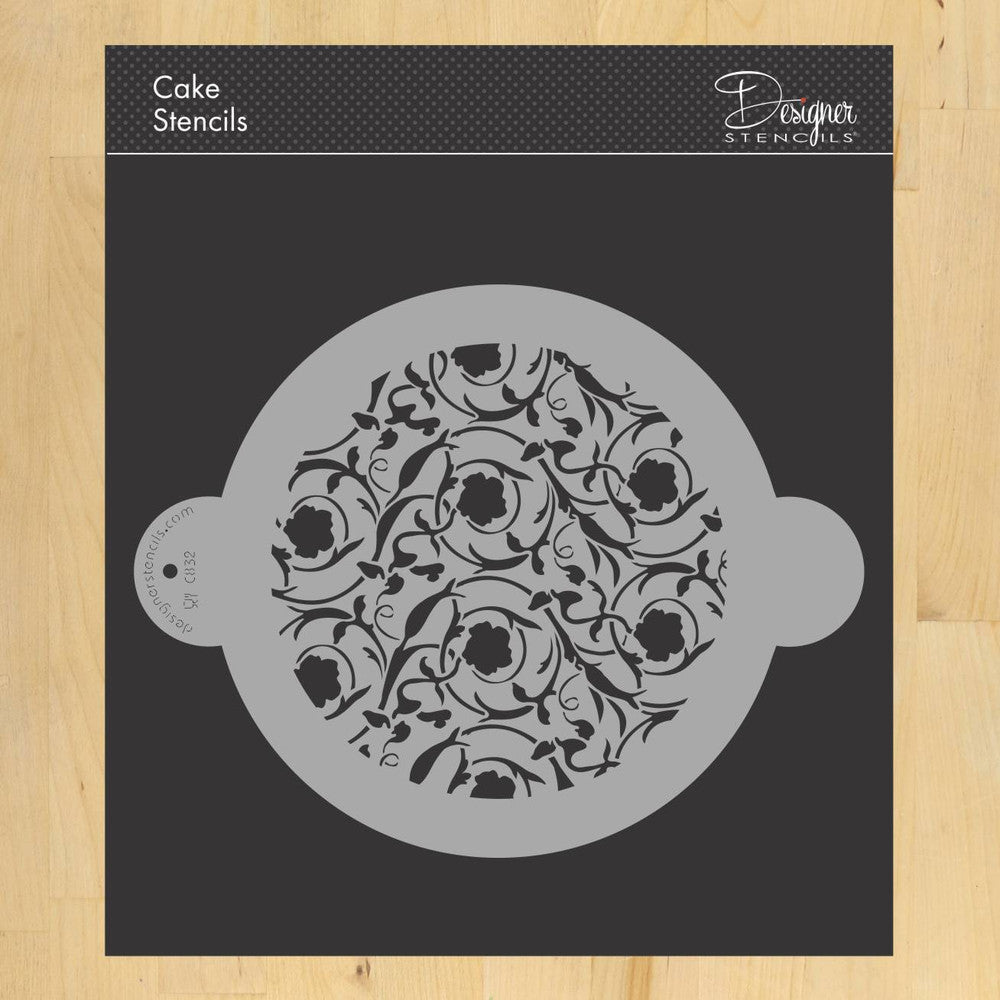 Rosella - Italian MSW Series Cake Stencil Top by Designer Stencils