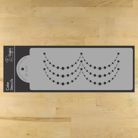 Ella's Pearls Cake Stencil Side by Designer Stencils