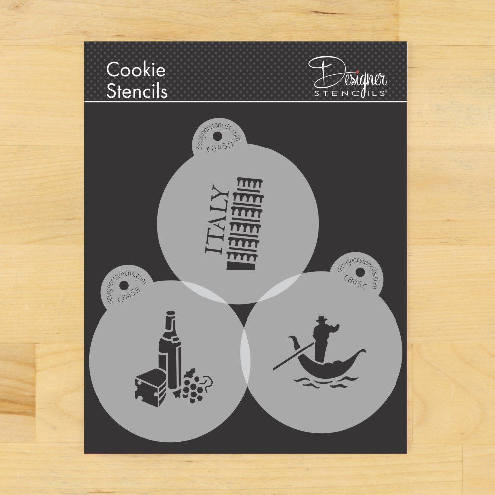 Bella Italy Round Cookie Stencil Set by Designer Stencils