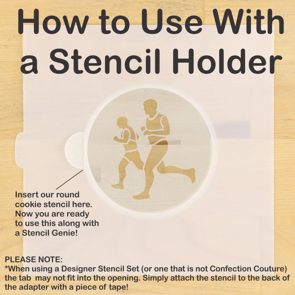 Triathlon Round Cookie Stencil Set by Designer Stencils